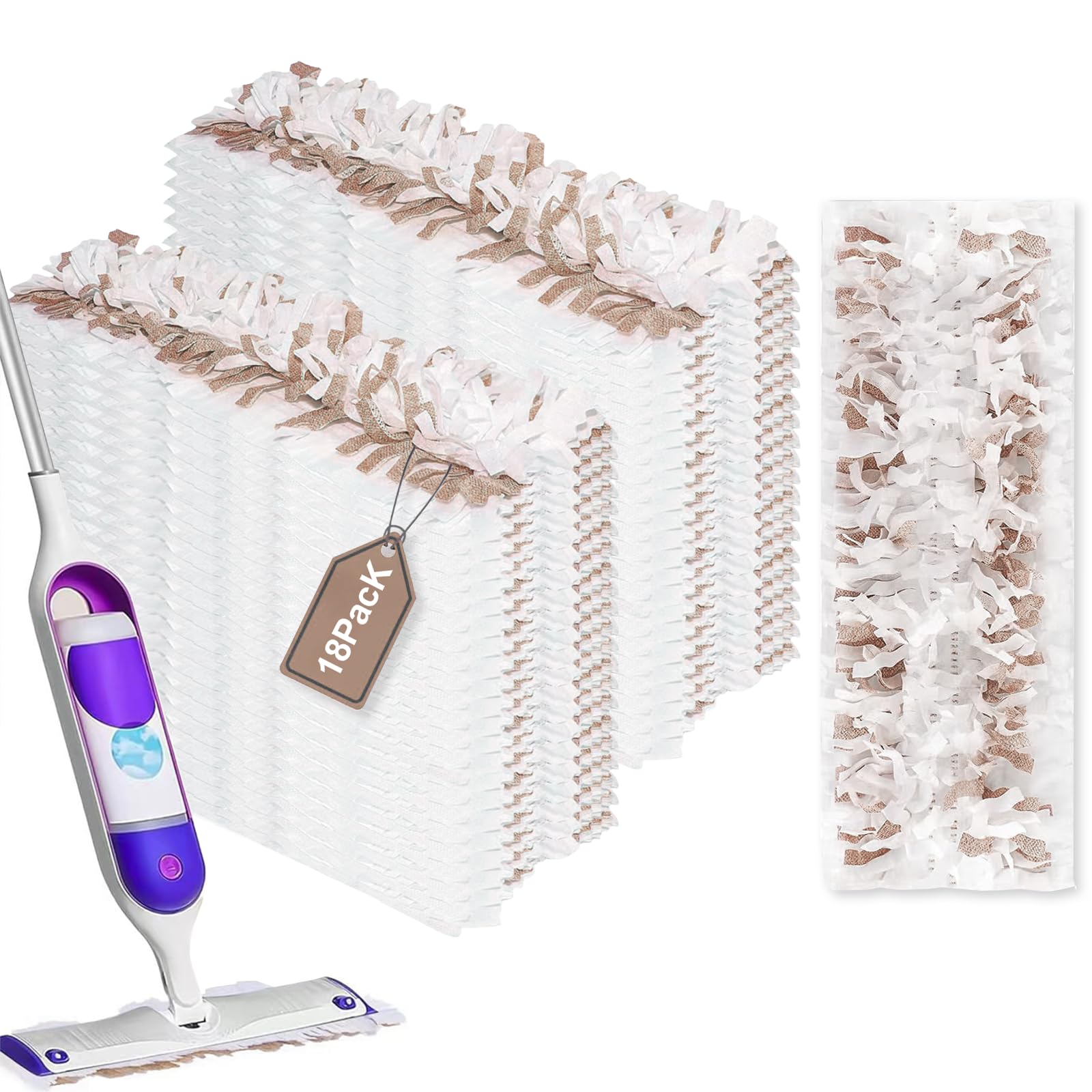 Photo 1 of 18 Pack Disposable Power Mop Pads Refills for Swiffer Powermop Multi-Surface Mop, Wood Mopping Pad Refills for Floor Cleaning, Wood Floor Pads
