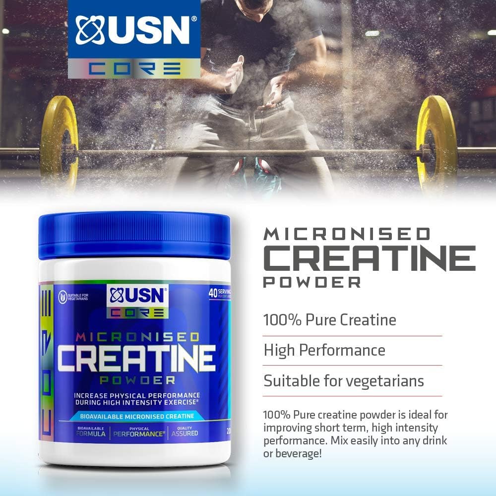 USN Micronized Creatine Monohydrate Powder 200 g: Energy Boosting Pre Train and Recovery Powder - Image 3