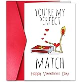 Xuewenmeihua Perfect Match Valentines Day Card for Girlfriend Wife, Naughty Valentines Day Gift for Women Her, Hilarious Gay Card for Valentine (Match)