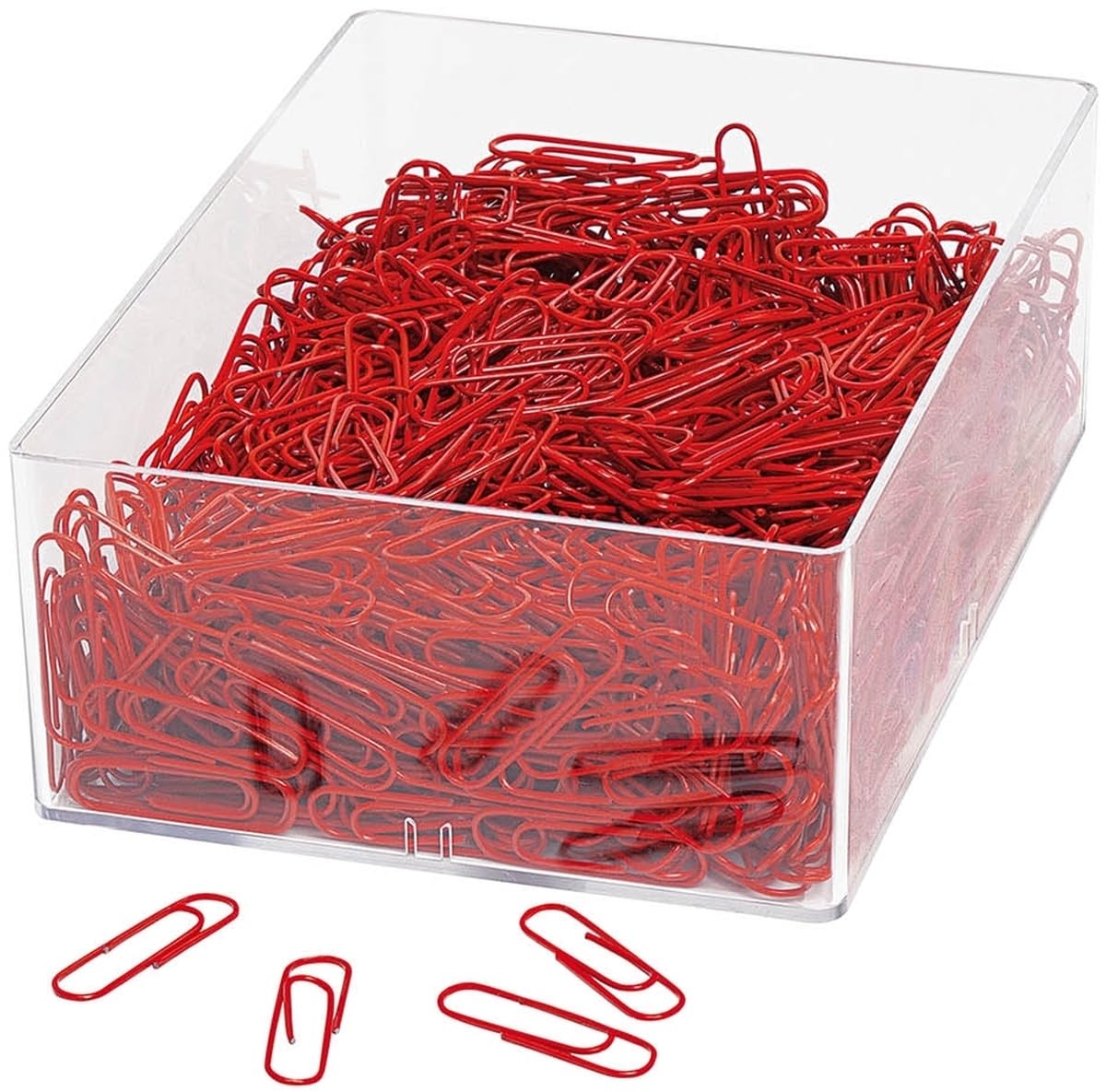 Wedo – 9012446 – Plastic Coated Metal Paper Clips 27 mm Pack of 1000 red