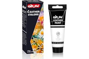 Colorful Acrylic Leather Paint 2.5oz White for Shoe Painting -Leather Paint for Bag & Wallet Decor, Leather Jacket Care, Craf
