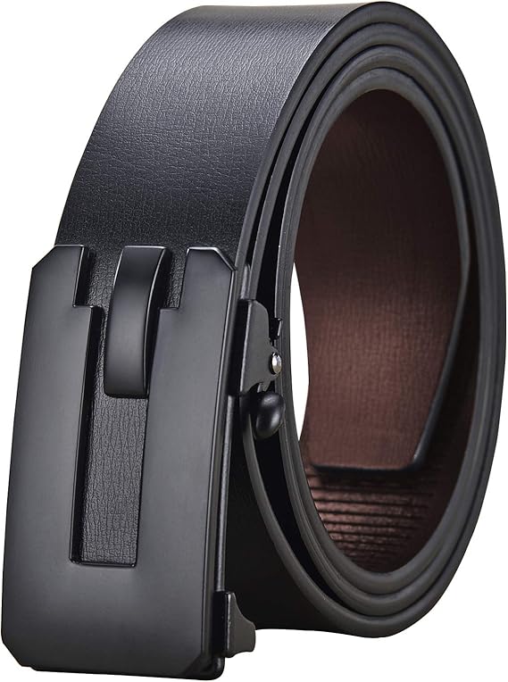Amazon Junltx ベルト 紳士 メンズ オートロック式 通勤 ビジネス カジュアル 穴無し 尾見えない 無段階調節 自動バックル 穴なし 幅広3 3cm 3 ブラック 130cm ベルト 通販