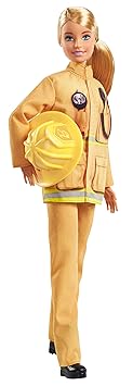 Barbie GFX29 - Berufe 60 Jahre Jubiläums Feuerwehrfrau Puppe, Spielzeug ab 3 Jahren