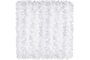 WILLBOND Christmas Tinsel Garland Metallic Christmas Tree Garland Shiny Party Tinsel Garland Hanging Decorations for Christmas Tree Decorations Wedding Birthday Party Supplies (26.2 ft,White)