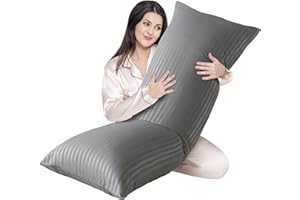 Cosybay Dark Grey Full Body Pillow Insert - Fluffy Long Bed Pillow for Adults - Firm Large Body Pillow for Side and Back Sleepers - 20x54 Inch(Dark Grey)
