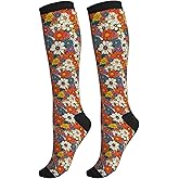 famliihw Compression Socks Knee High Circulation Support Socks For Women Men Athletic Running Hiking Travel