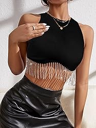 Milumia Women Concert Crop Tops Sleeveless Party