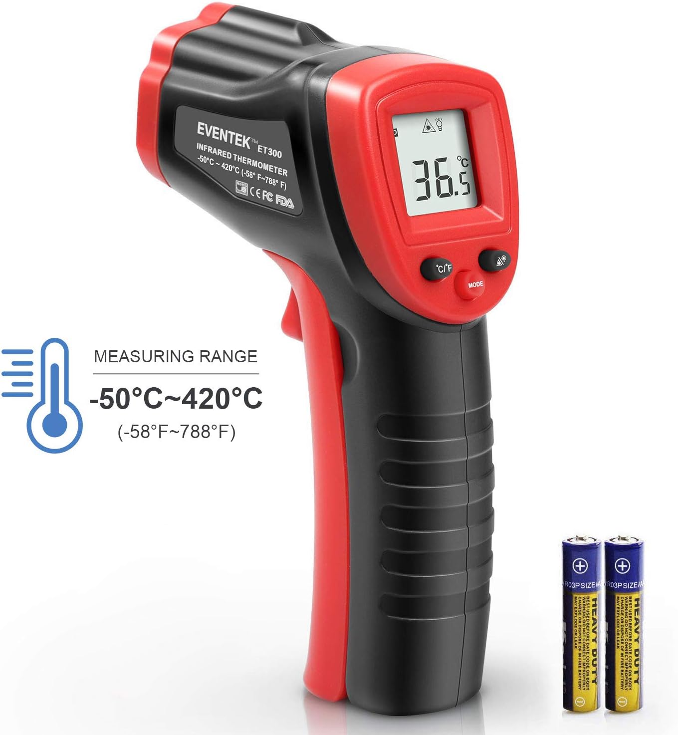 Infrared Thermometer, Eventek IR Laser Thermometer, NonContact Digital