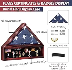 Tieeqe Large Military Shadow Box Solid Wood Burial