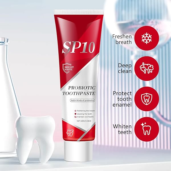 SP-10 PROBIOTIC WHITENING TOOTHPASTE – ULTRA WHITENING & STAIN REMOVAL, DEEP CLEANING, FRESH BREATH FORMULA WITH PROBIOTICS (1)
