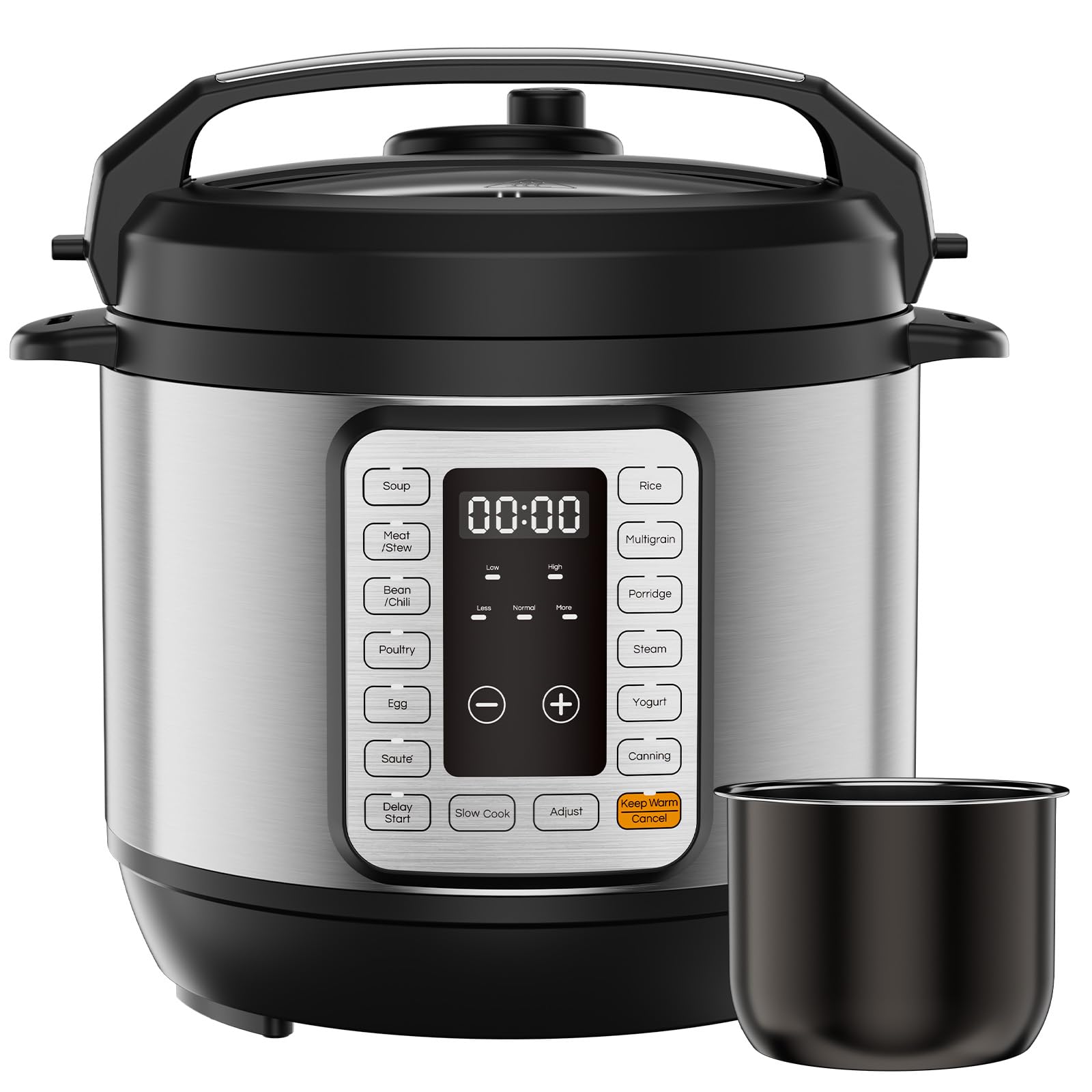 DUMOS Electric Pressure Cooker 16-in-1, 8QT Programmable Multi Cooker with 12 One-Touch Presets, Soup Steam Yogurt and More, Ceramic Inner Pot Delay Start & Keep Warm, Includes Recipe Guide, Silver Image