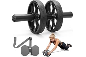 VINSGUIR Ab Roller Wheel for Beginners to Pros, Automatic Rebound with Adjustable Resistance Band, Stomach, Abs & Core Workout Equipment for Home Gym, Abdominal Wheel with Exercise Guide, Men and Women