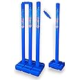 Cricket Best Buy CBB Stumps for Cricket - Blue Wicket with Target Stump Set, Cricket Stumps with a Base of Plastic, Cricket wickets with Multi Surface Placement