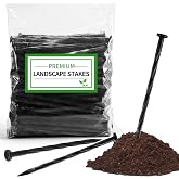 220-Pack 8-Inch Heavy Duty Plastic Landscape Edging Spikes &ndash; Spiral Anchoring Nails for Paver Edging, Weed Barrier Fabric, Artificial Turf &amp; Garden Borders &ndash; Rust-Free Nylon Stakes