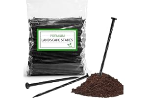 120-Pack 8-Inch Heavy Duty Plastic Landscape Edging Spikes – Spiral Anchoring Nails for Paver Edging, Weed Barrier Fabric, Ar