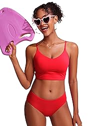 CRZ YOGA Bikini Bottoms for Women Mid Rise Full