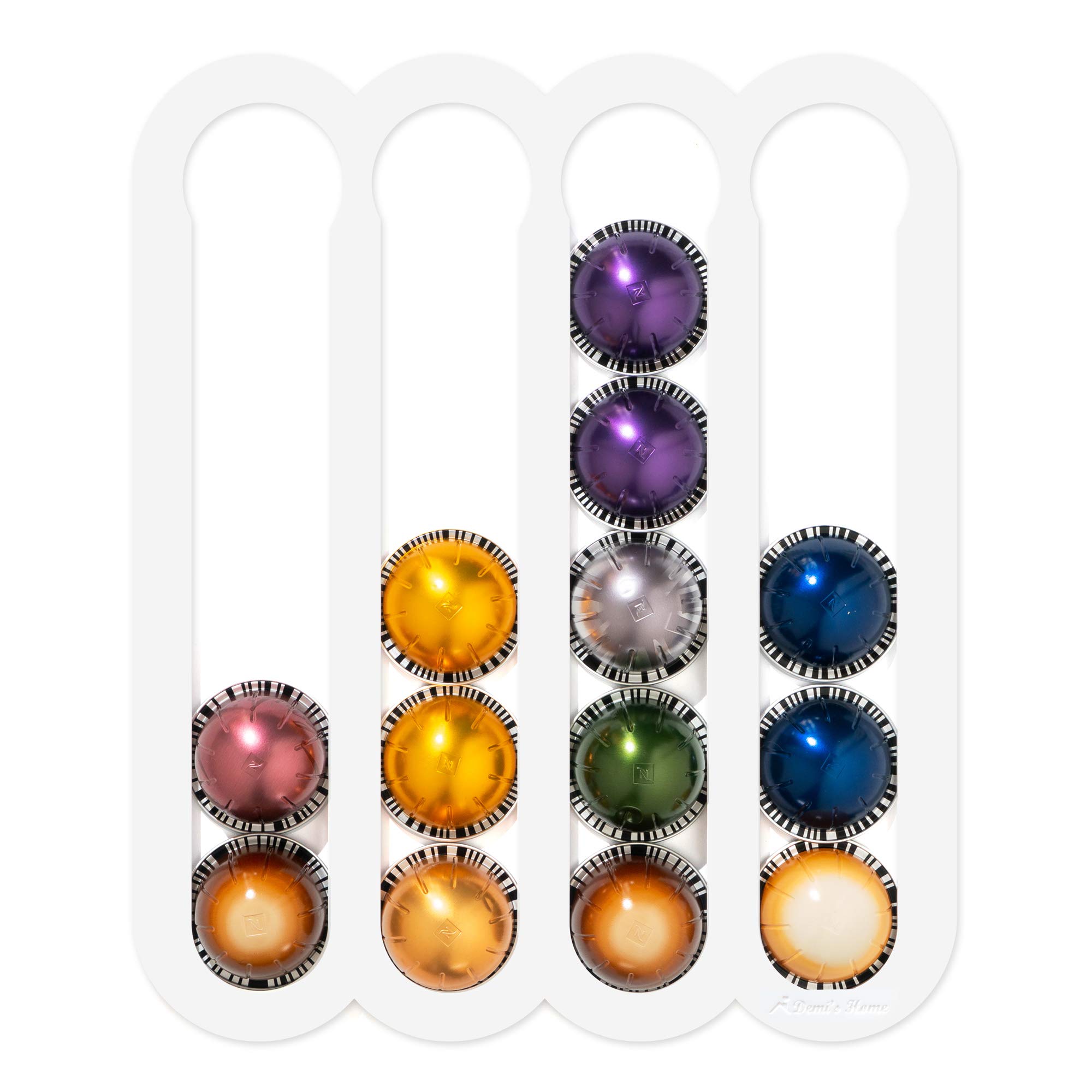 Demi's Home Magnetic Coffee Pod Holder for Nespresso Vertuo Capsules - Suitable to be Mounted on the Fridge (White)