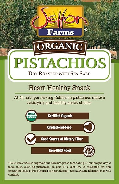 ORGANIC PISTACHIOS SHELLED ROASTED SALTED, 5 OZ. BAG, KOSHER