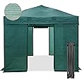 EAGLE PEAK 10x10 Walk in Shade Cloth Cover Greenhouse Instant Pop up Portable Gardening Green House with Mesh Cover, Roll up Doors, Green