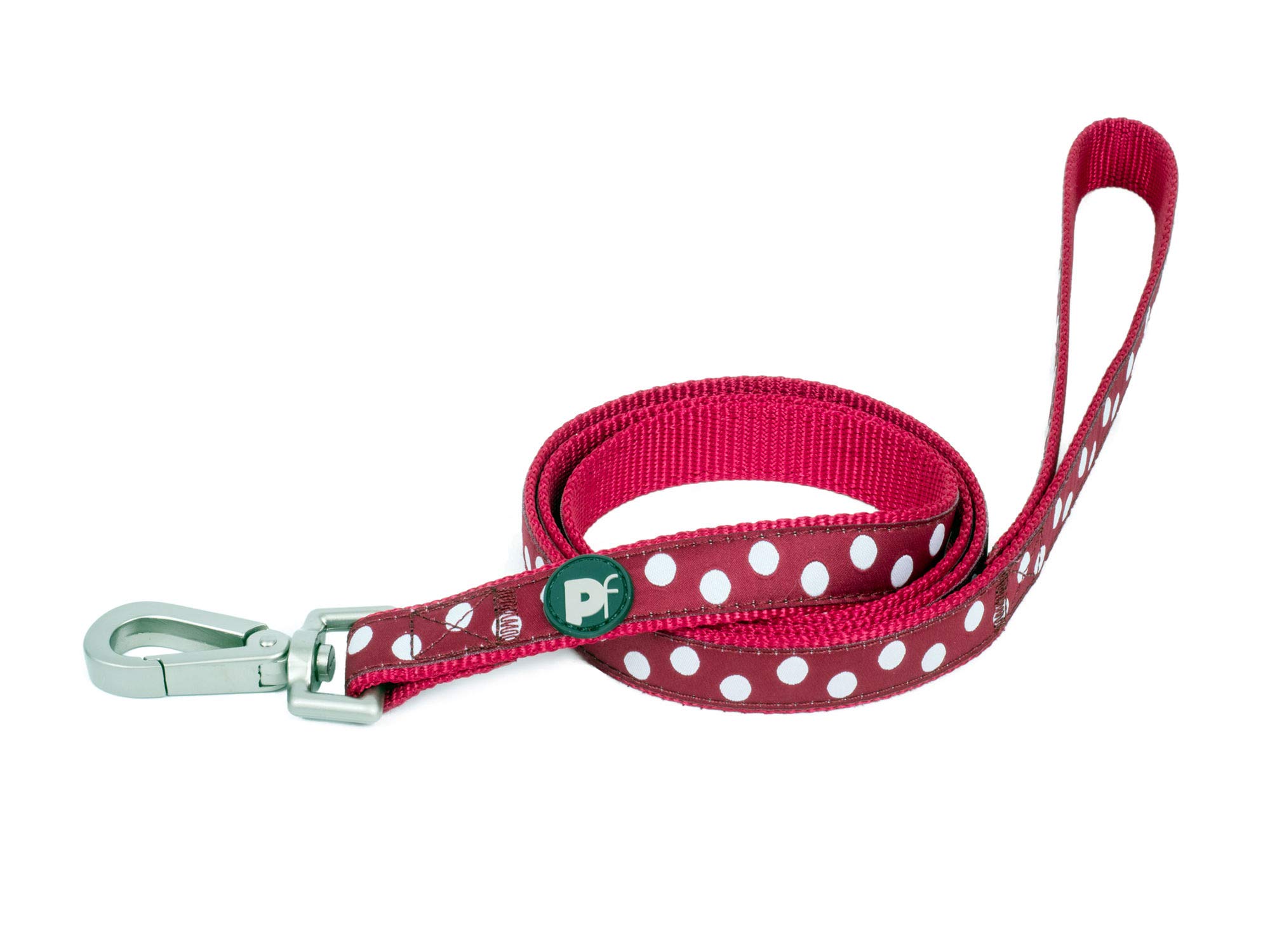 Petface White Dots Pattern Dog Lead, Small, Cherry