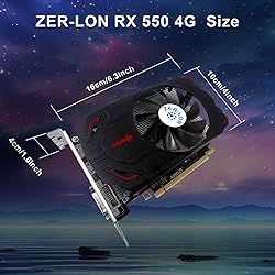 ZER-LON Radeon RX 550 4GB Graphics Card, GDDR5 128