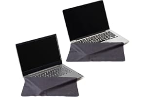 CLEAN SCREEN WIZARD Microfiber Cleaning Cloth 14” Compatible with MacBook Pro 14” and Computer Laptop 14”, 2 Black Screen/Keyboard Covers