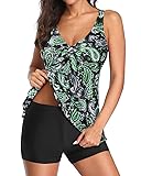 Yonique Women 2 Piece Flowy Tankini Swimsuits with
