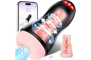 Automatic Male Masturbator Sex Toys - Sucking Male Masturbators Penis Pump with 9 Suction & 10 Vibrating & Heating Mens Sex T