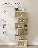 VASAGLE Bookshelf 6-Tier 24 x 70 x 191.6 cm Room Divider Oak LBC061T70 view 3