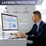 LAMA 24 Inch Blue Light Blocking Screen Protector 16:9 531x298mm Anti Glare Eye view 5