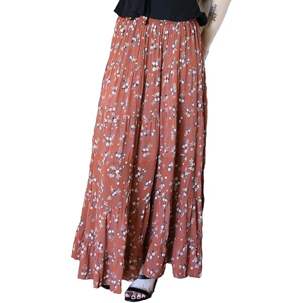 Max Studio Women's Tiered Maxi Skirt, Black/White-Nt13 at