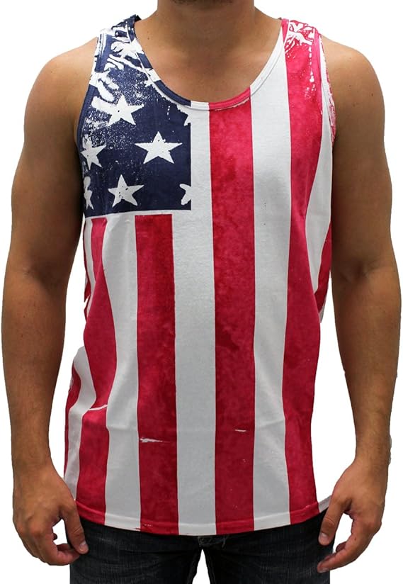 Mens Vertical American Flag Tank Top Clothing