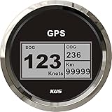 KUSWaterproof Digital GPS Speedometer with Backlight for Boat Yacht Boat 85mm 9-32V (Black)