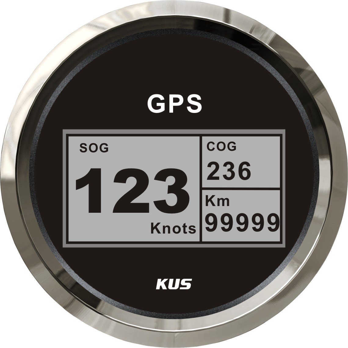 KUS Waterproof Digital GPS Speedometer with Backlight for Boat Yacht Boat 85mm 9-32V (Black)