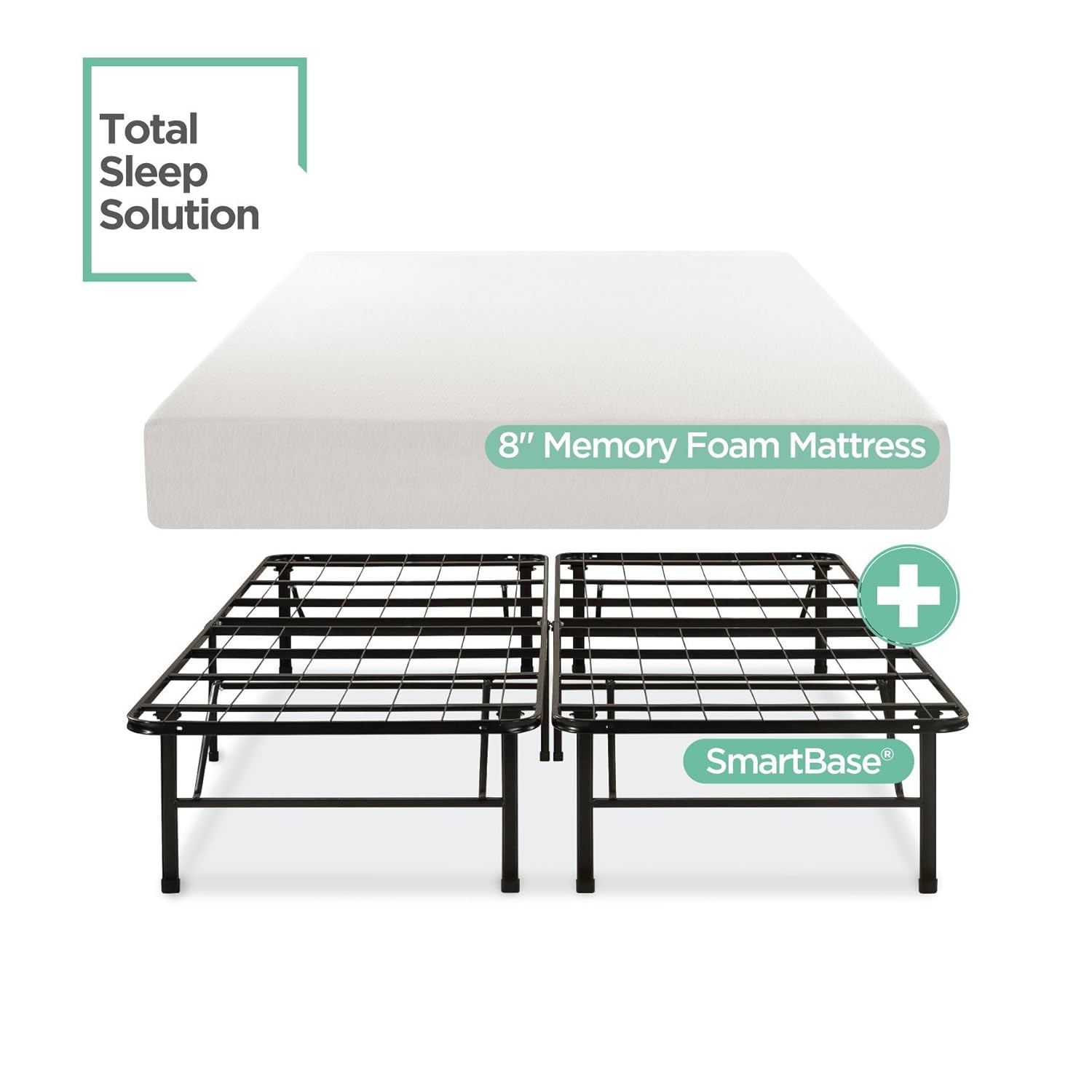 Sleep Master 8 Inch Pressure Relief Memory Foam Mattress And Platform Metal Bed Frame Mattress Foundation Full Mattress Box Spring Sets