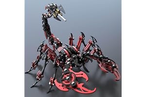 Metalkitor Scorpion 3D Metal Puzzles Kits for Adults Teens – 454 Pcs – Mechanical Assembly Models – 4 Hours to Build – Ideal for Gifts and Decorations (Red and Black)