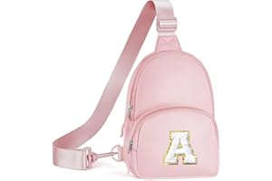 YOOLIFE Sling Bag for Teen Girls - Birthday Gifts for 9 10 11 12 13 Year Old Girl, Christmas Gifts for Teen Girl Women, Initial Cross Bags Sling Belt Bag Purse Teens Girls Stocking Stuffers (Pink A)