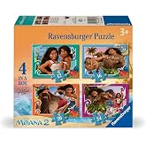 Ravensburger Moana 2 Jigsaw Puzzle Pack for Kids | 4 Puzzles with Increasing Piece Counts (12, 16, 20, 24 Pieces) | Challenge Grows with Child | Ideal Screen-Free Activity