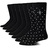 IZOD Mens Dress Socks - 7 Pack Lightweight Moisture Wicking Stay Up Cuffed Crew Socks for Men for Casual Business Formal Wear