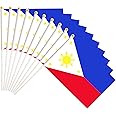 50 Pack Philippines Filipino on Stick Flags,Small Mini Hand Held Philippines Filipino Flags 5.5x8.3 Inch, Grand Opening, Carnival,Party Events Celebration