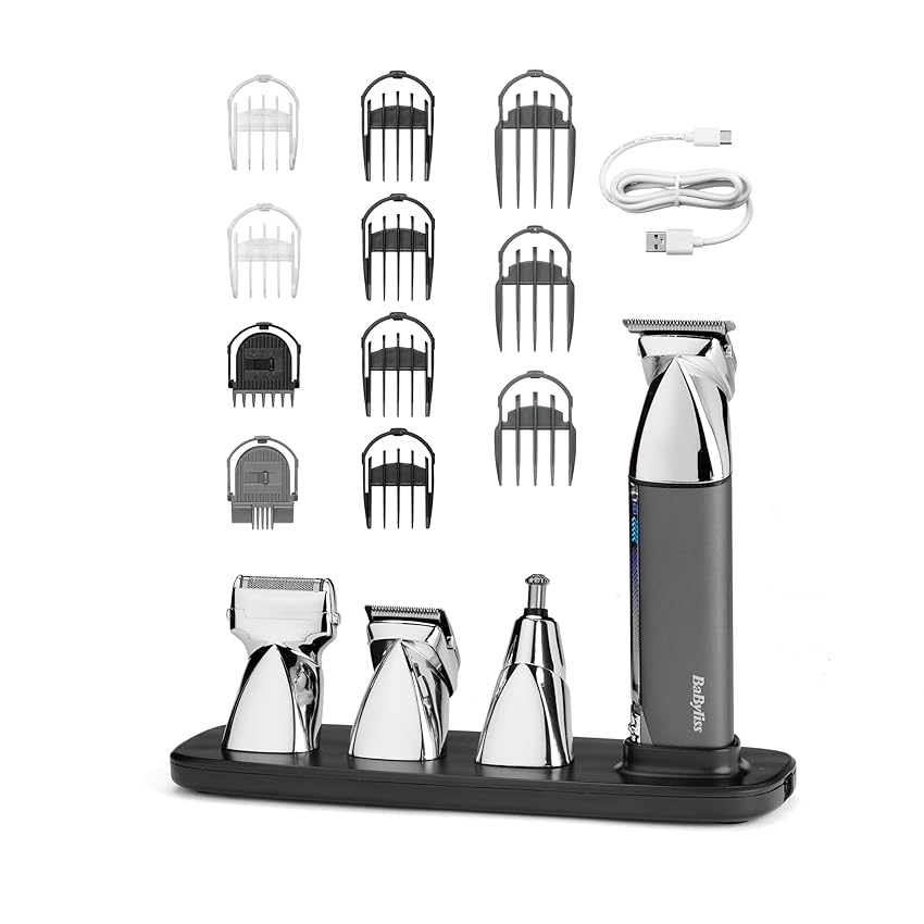 BaByliss Multikit Grooming 15in 1 Super-X Metal, per barba viso corpo e capelli