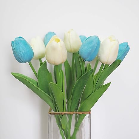 Amazon 造花 インテリア 手作り 枯れない花 卒業式 誕生日 ウェディング 飾り 撮影 美術館 喫茶店 ホーム 庭園 キッチン ホワイト本 ホワイト10本 ブルー 10本 造花 オンライン通販