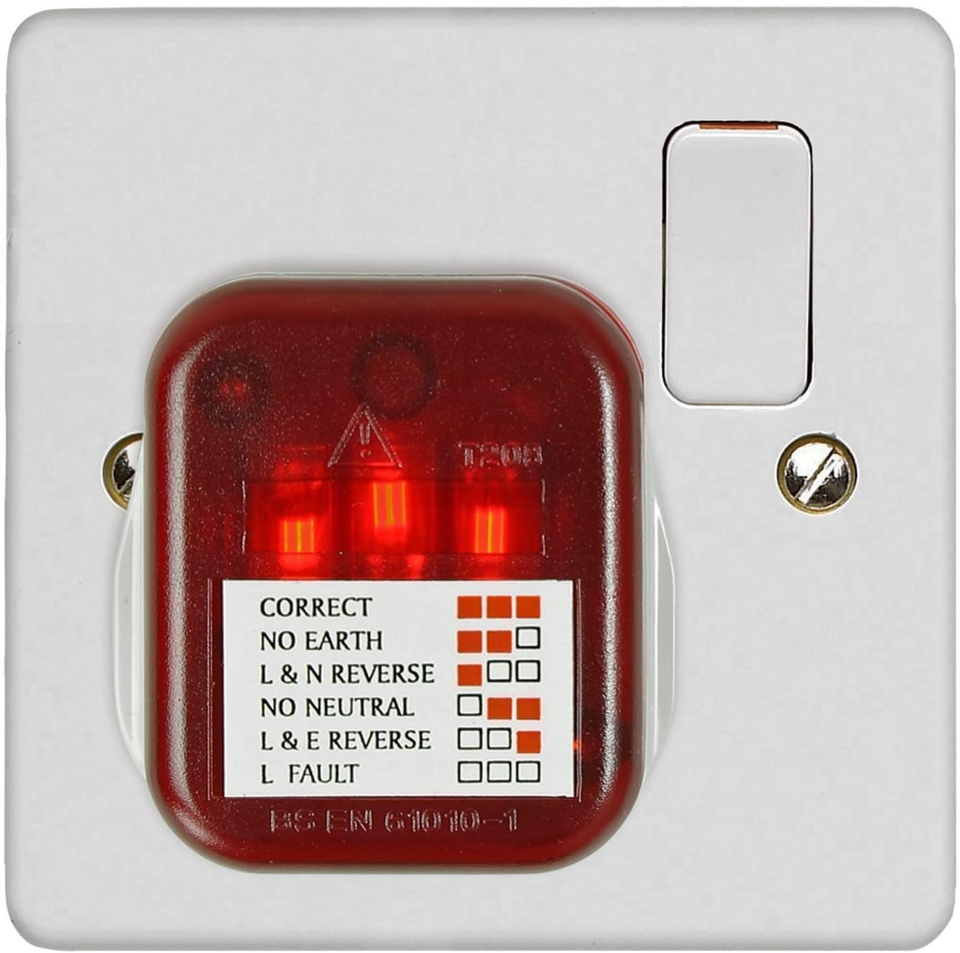 Invero® UK Mains Electrical Power Plug-In Socket Tester - Test Safety Check Fault Detector 13A - Image 3