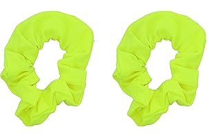 Set of 2 Solid Scrunchies - Neon Yellow