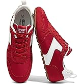 LUCKY STEP Women's Retro Fashion Sneakers Thin Sole Tennis Casual Anti-Slip Cow Suede Running Trainer Gym Trendy Classic Comfortable Lightweight Walking Shoes