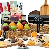Sympathy Gift Fruit Basket of Fresh Fruits, Cheese, Meat, Chocolate, Crackers, Olives and Cookies by GourmetGiftBaskets.com
