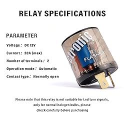 4PCS 12V Flasher Relay,Heavy Duty 2-Pin Turn Signal