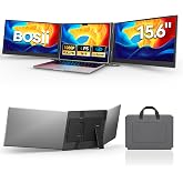 BOSII 15.6" Laptop Screen Extender Triple Monitor Ultra-Thin, Lightweight, FHD 1080P, IPS Display, Plug&amp;Play, for 13-17.3" laptops, for Business/Work/Travel