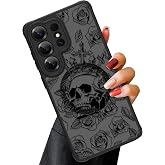 OOK Magnetic for Samsung Galaxy S26 Ultra Case Black Skull Flower Pattern | [Compatible MagSafe][12FT Military Grade Drop Tested] With Screen Protector For Gift Giving & Daily Matching women girl