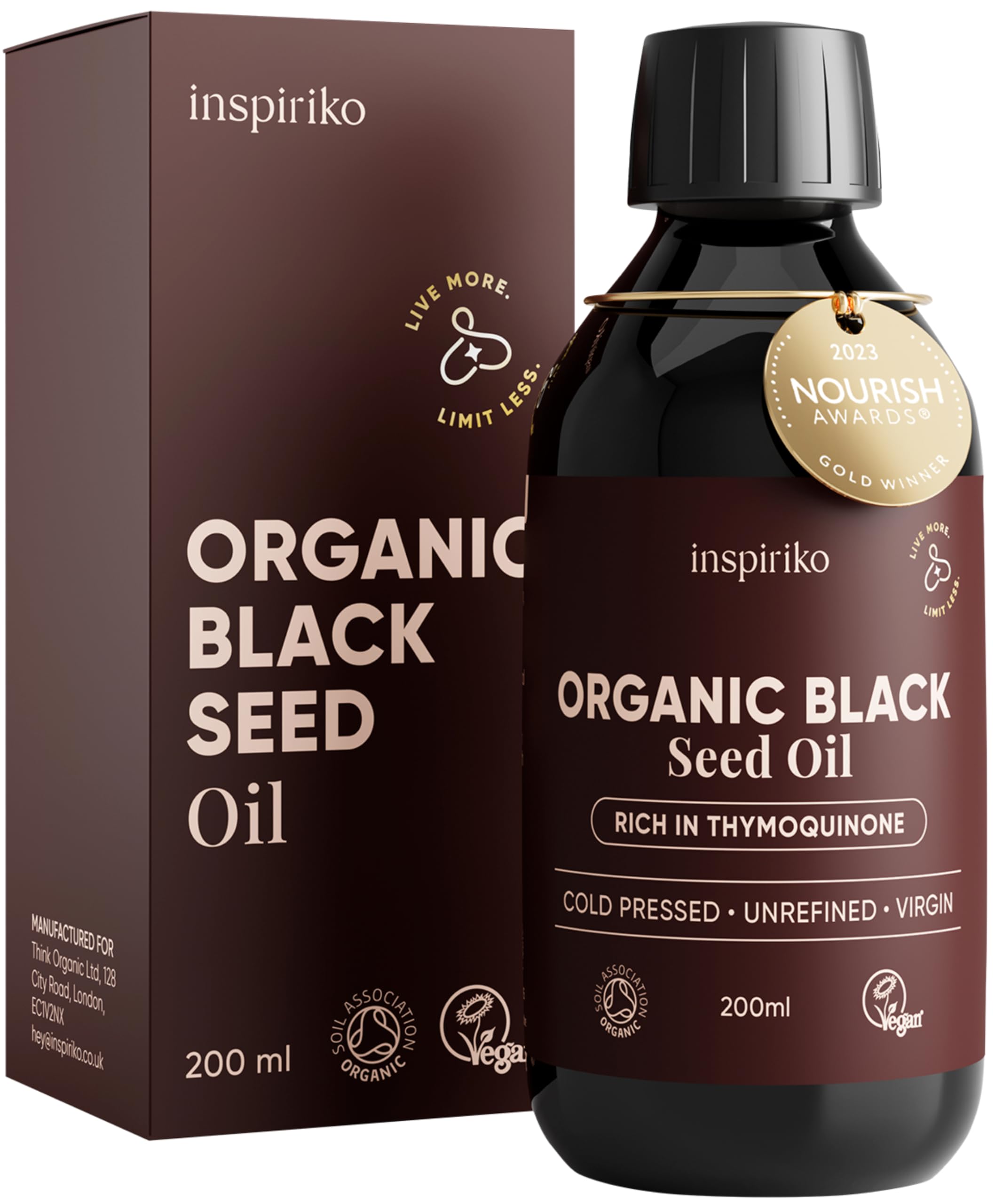 Black Seed Oil Organic Cold Pressed. Up to 5X Strength. Award Winning Organic Black Seed Oil - Known as Cumin, Cold Pressed Nigella Sativa, and Kalonji, 200 ml